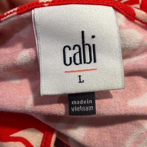 Cabi Tearoom Maxi Sleeveless Dress Red Cream Floral Large Stretch Chic Vacation - Picture 6 of 7